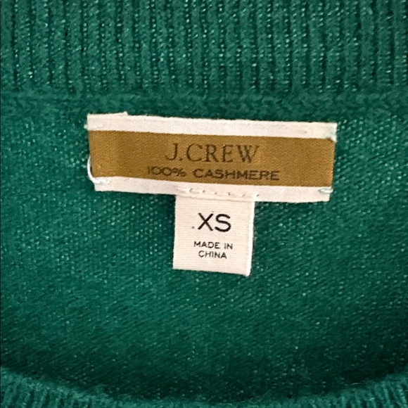 J. Crew Cashmere Dark Green Heart Sweater - Picture 2 of 4